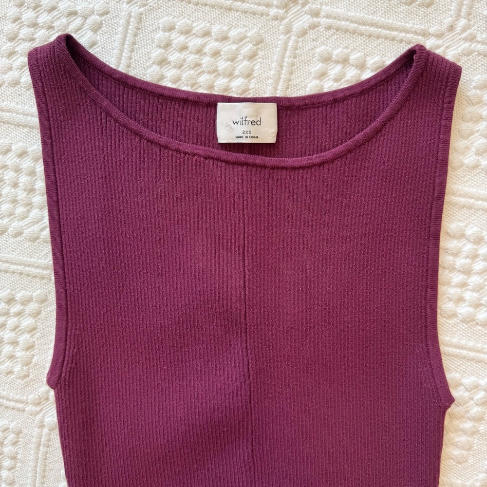 Aritzia Wilfred Tierra Dress, spiced burgundy, body-con dress, 2xs - Picture 12 of 15